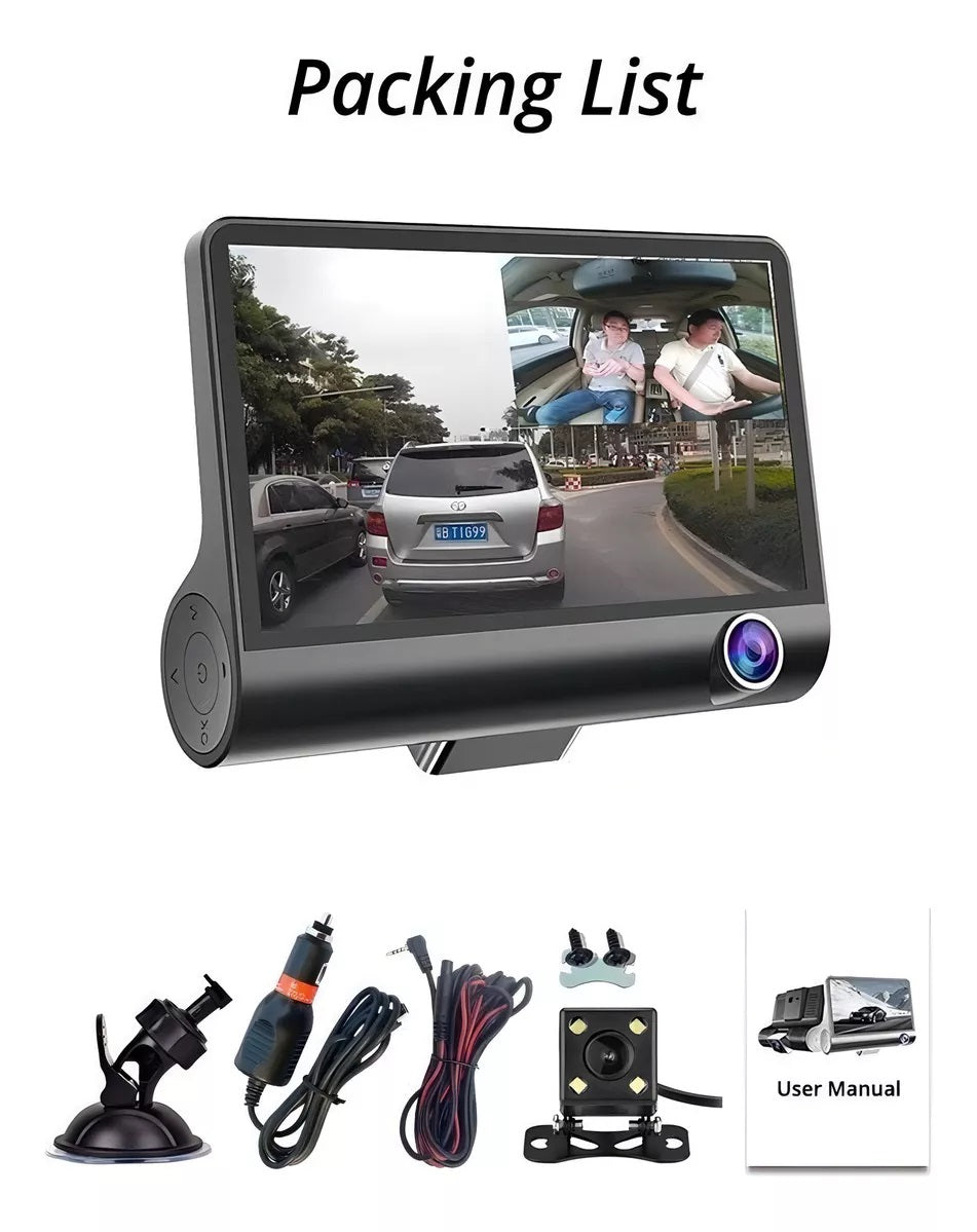 CAMARA DVR PARA CARRO 3 EN 1: Se instala en minutos, protege para siempre