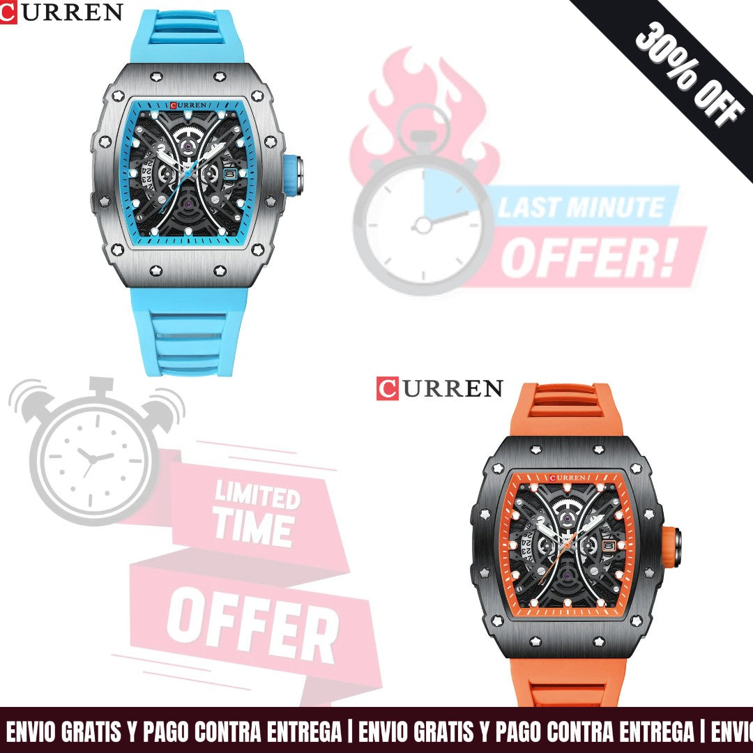 RELOJ CURREN ELEGANCIA Y ESTILO  MASCULINO: Diseño Deportivo con Calendario y Manecillas Luminosas